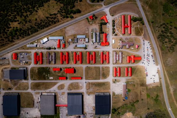 An overhead view of Base31 in Picton, Ontario