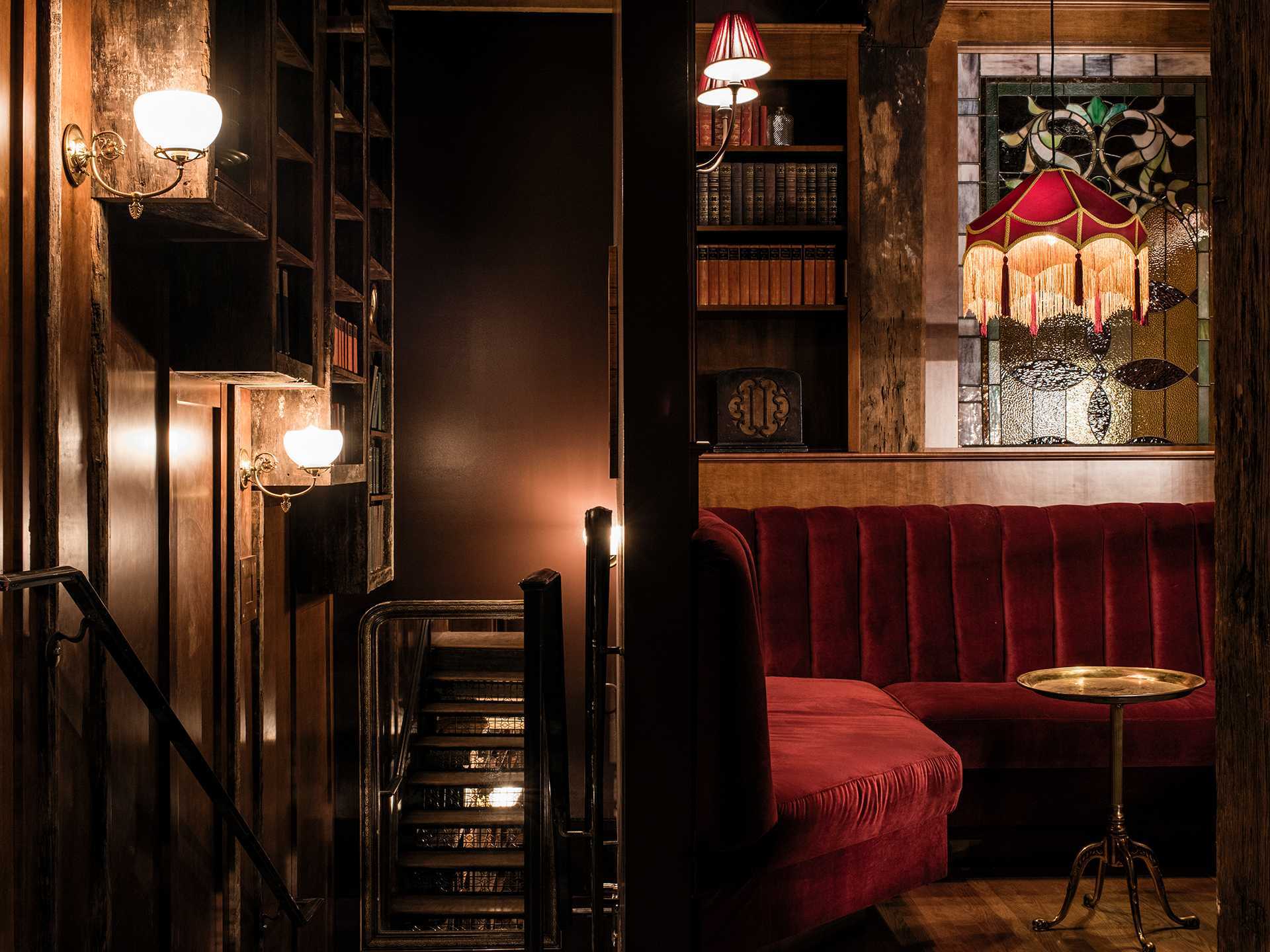 Louisville Kentucky Bourbon | Upstairs lounge at Hell or High Water cocktail bar