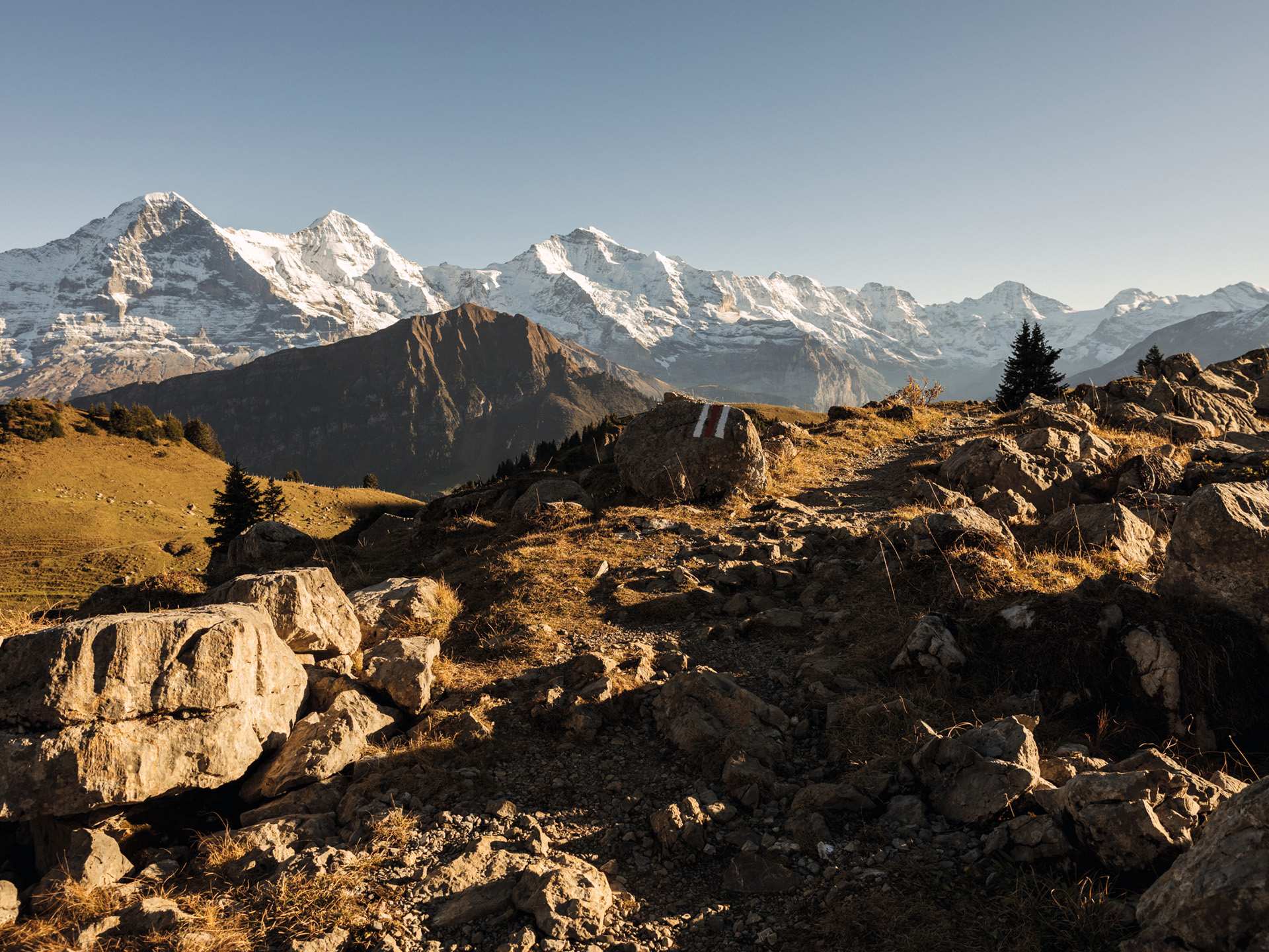 Switzerland Swiss Travel Pass | Rocky hiking trail at Schynige Platte
