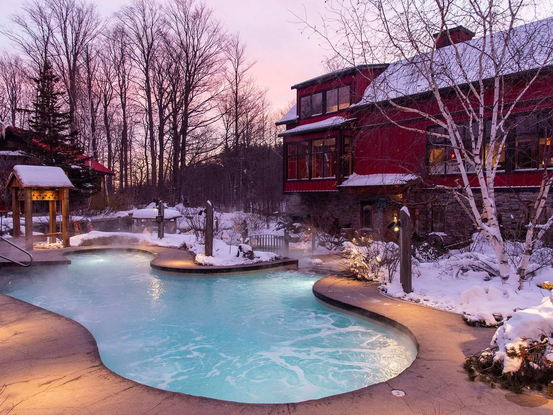 The best restaurants things to do in Collingwood | Sunset at Scandinave Spa Blue Mountain