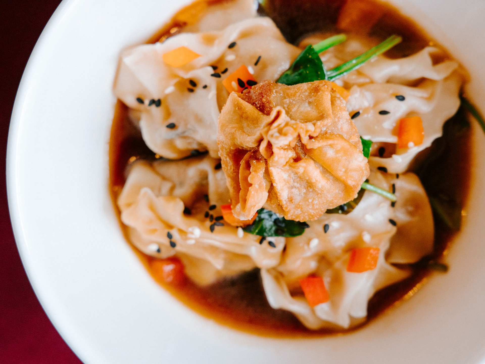 The Henderson hotel | Chicken dumplings stacked on a plate at The Henderson hotel