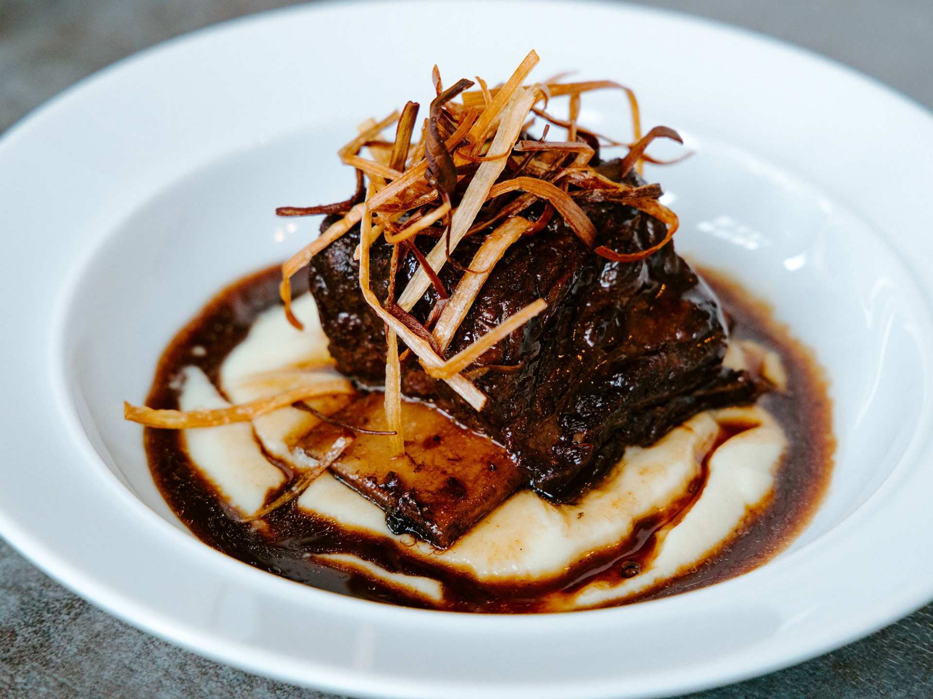 The Henderson hotel | Short ribs beautifully plated at The Henderson hotel