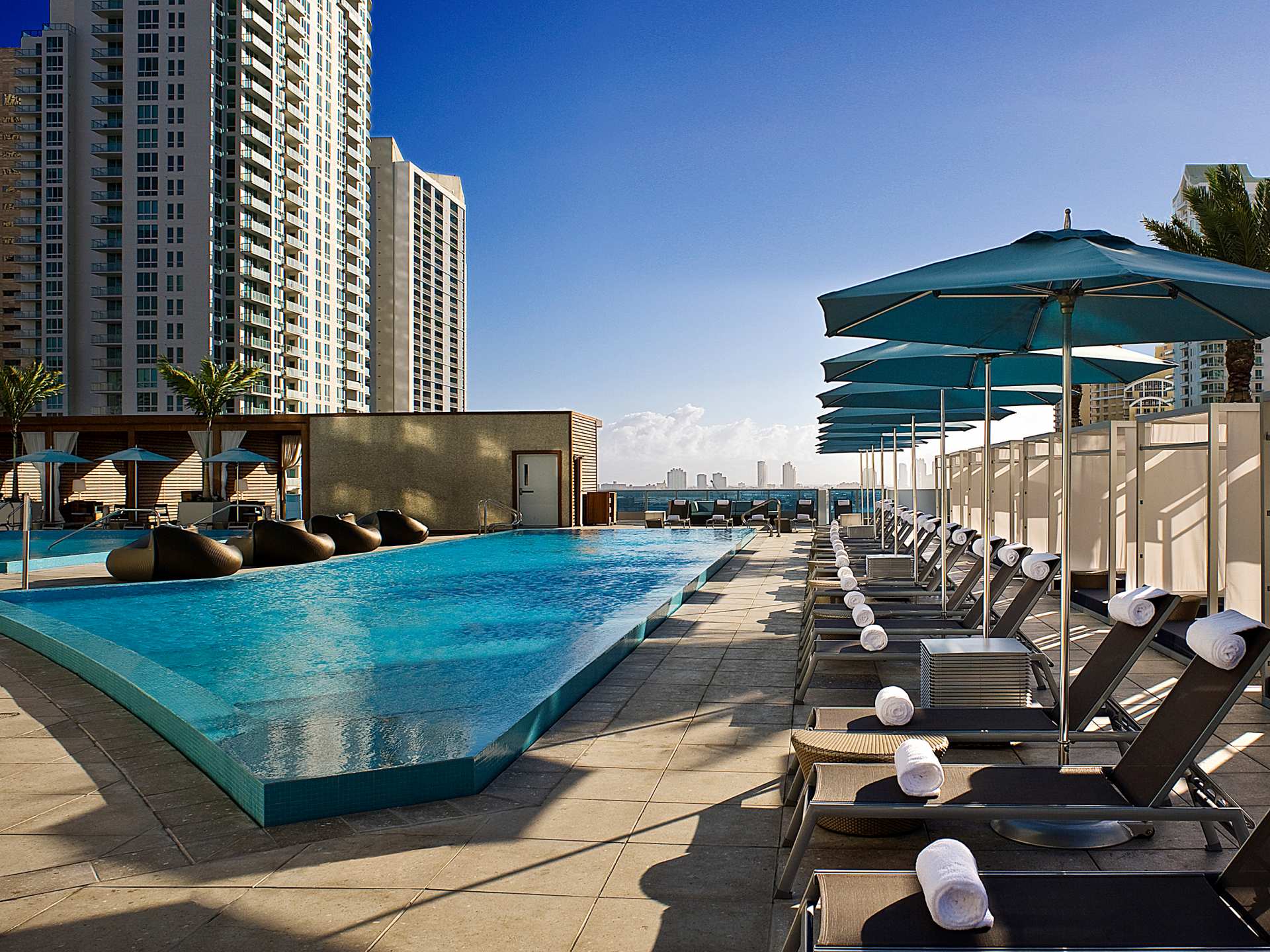 One of two rooftop pools at the Kimpton EPIC Miami