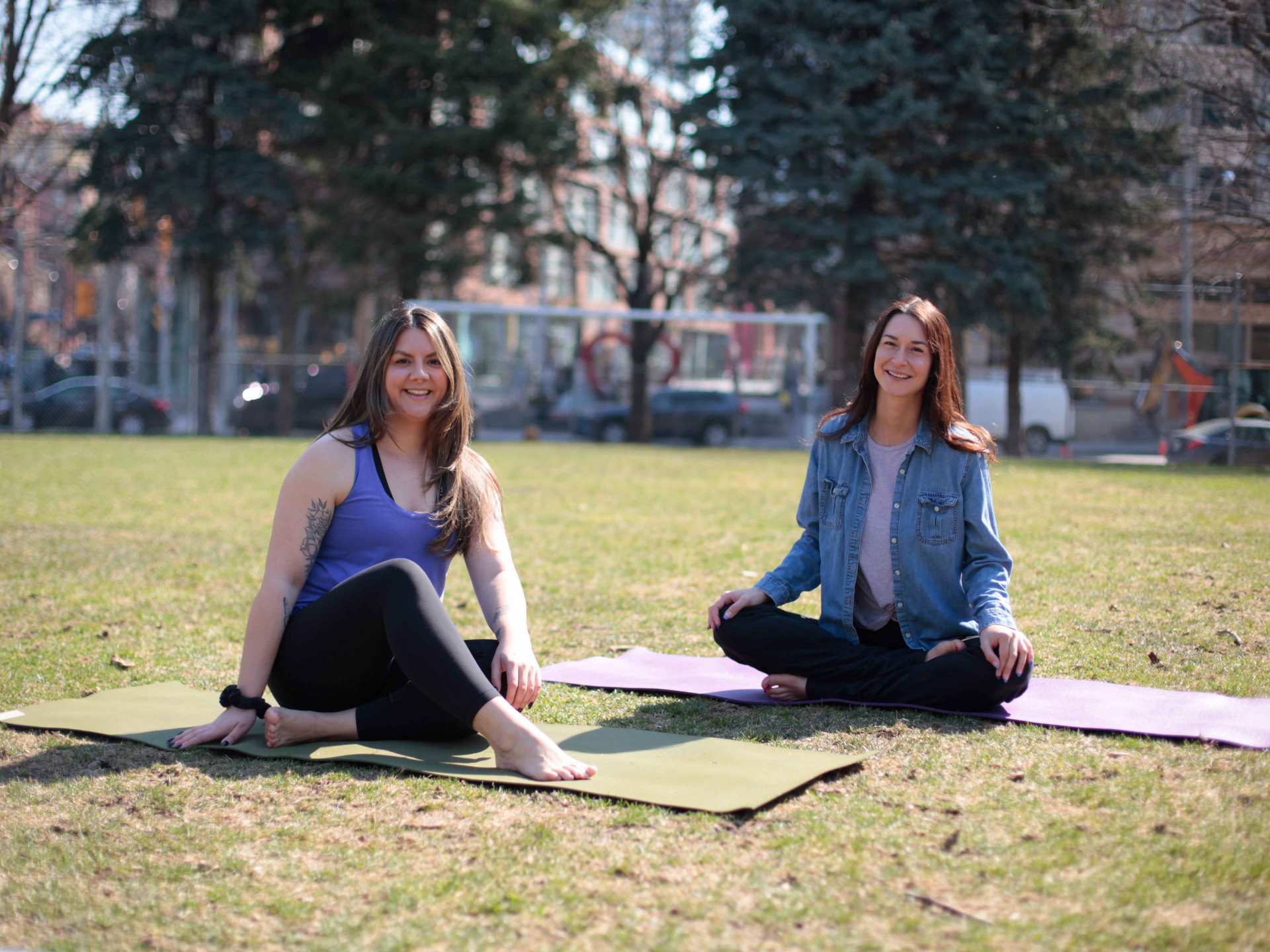 Best wellness retreats in Ontario | Two women smiling at a yoga retreat in Ontario