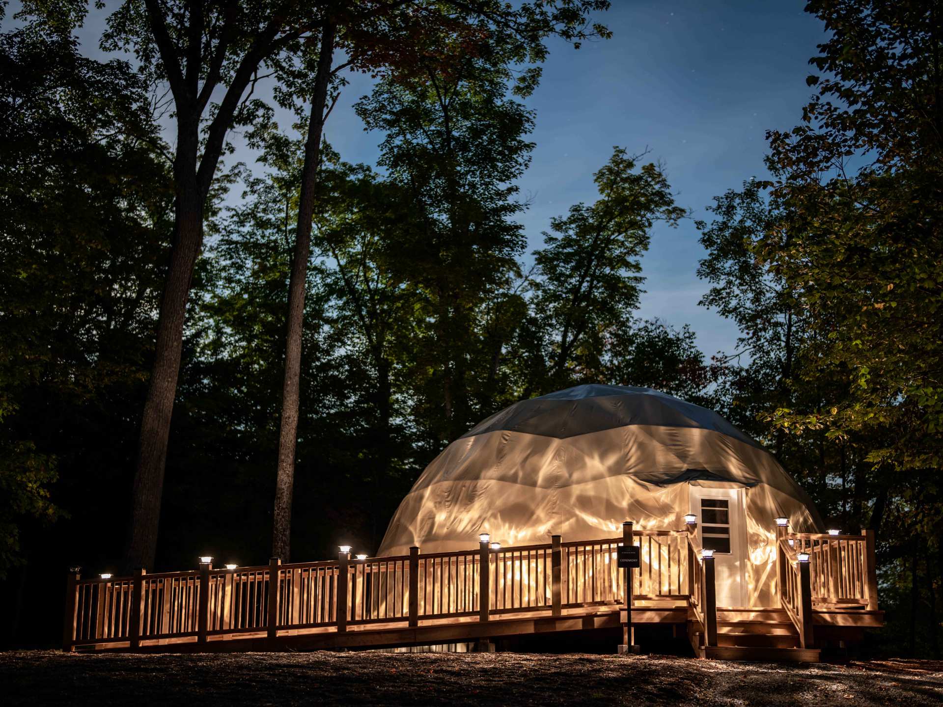 Best wellness retreats in Ontario | A dome residence in the forest at Dimensions wellness retreat