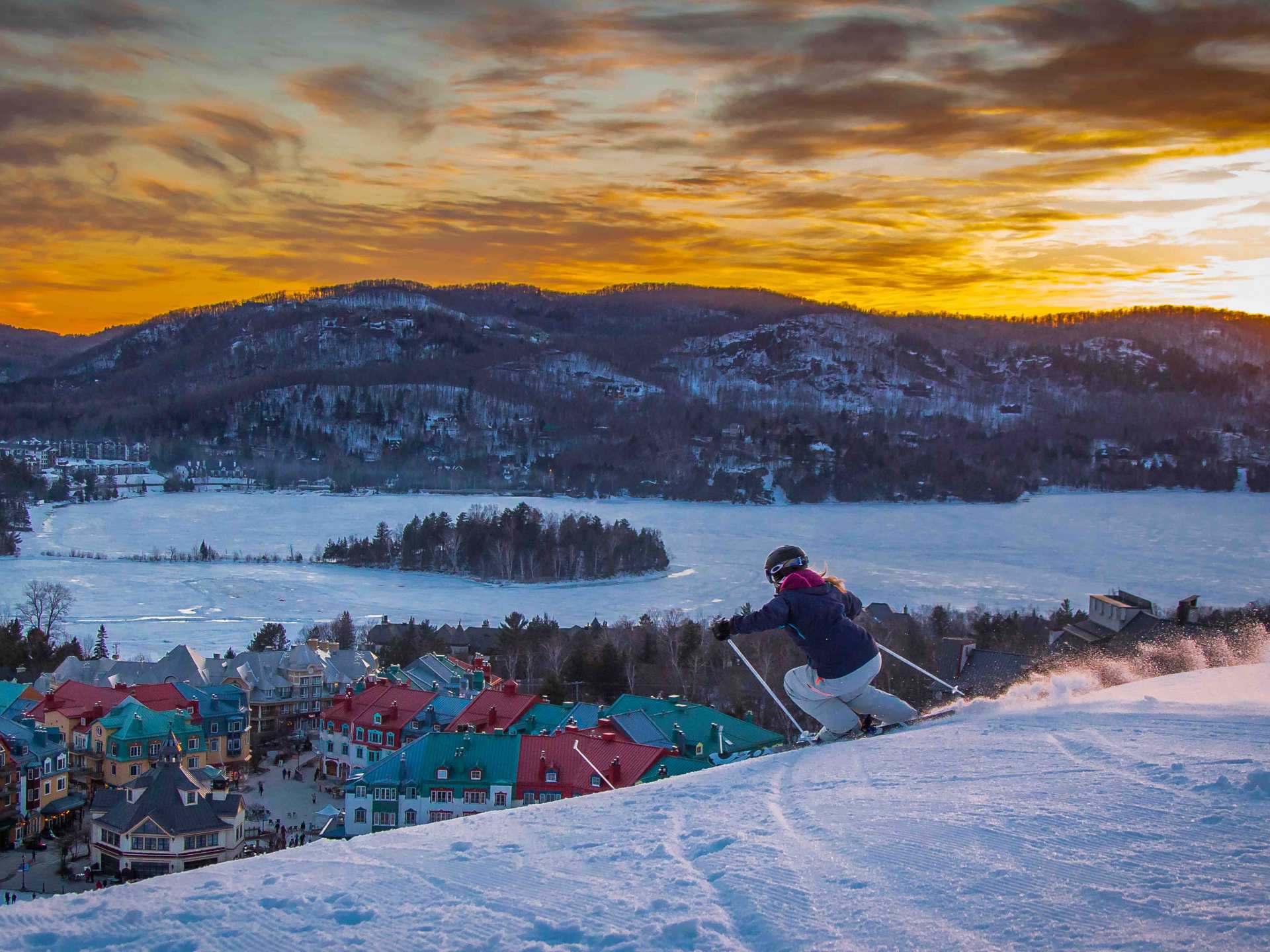 Mont Tremblant activities | A skier on a hill at Mont-Tremblant