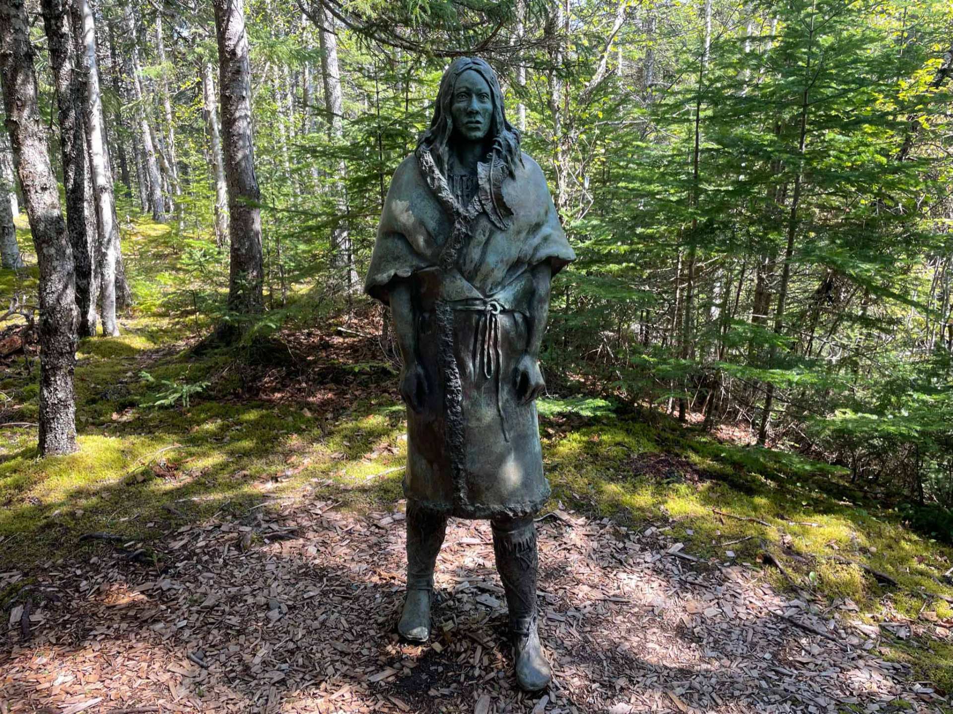 Newfoundland travel | The sculpture in the woods at the Beothuk Interpretation Centre in Newfoundland and Labrador