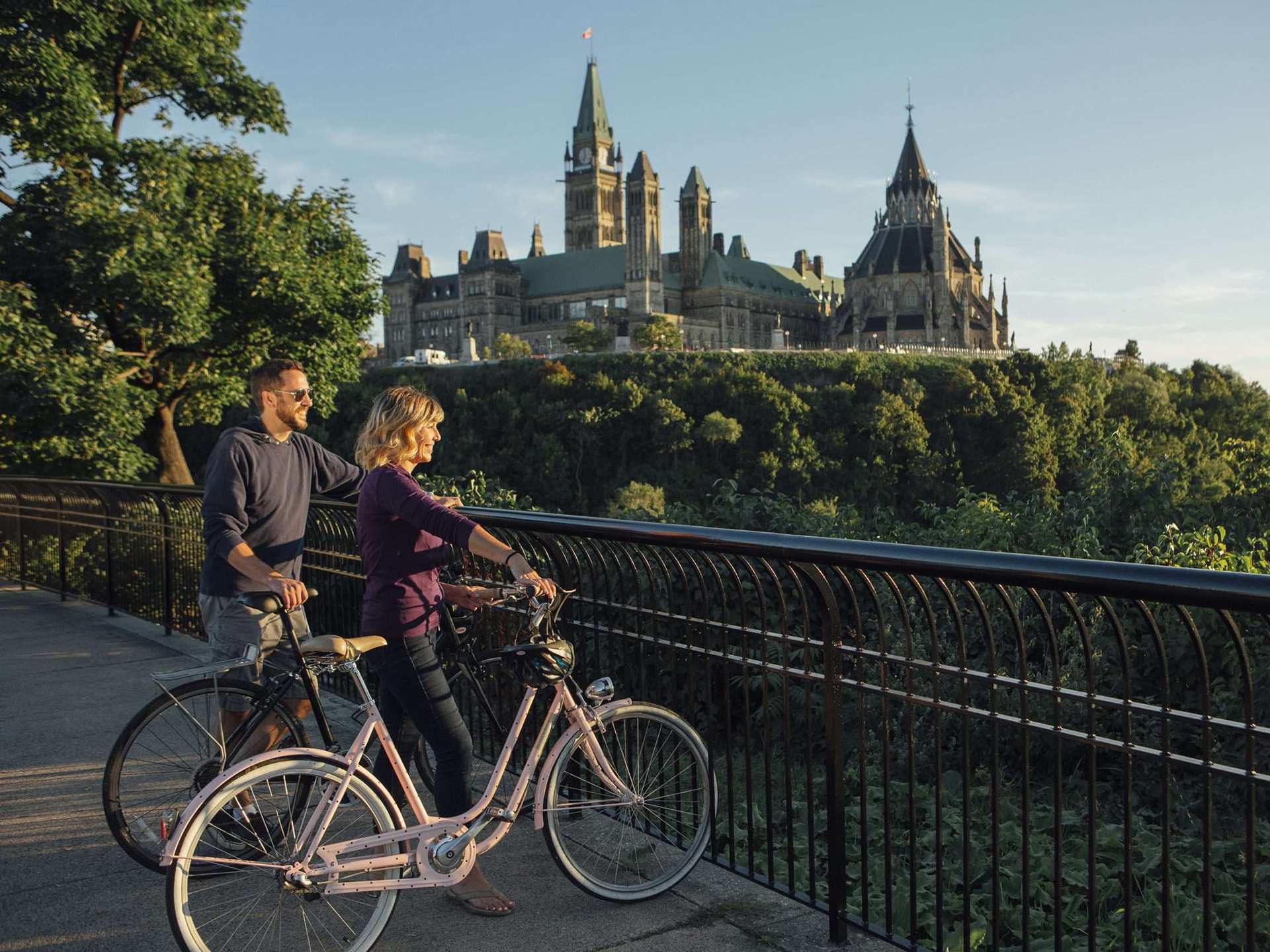 The Metcalfe hotel | A couple biking by Rideau Canal in downtown Ottawa