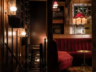 Louisville Kentucky Bourbon | Upstairs lounge at Hell or High Water cocktail bar