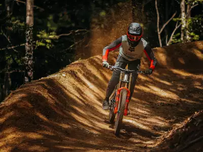 North Carolina | Mountain biker on the trails at Ride Kanuga, Hendersonville