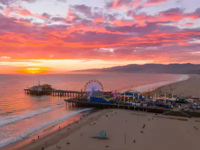 Sunset at Santa Monica Pier Pacific Park