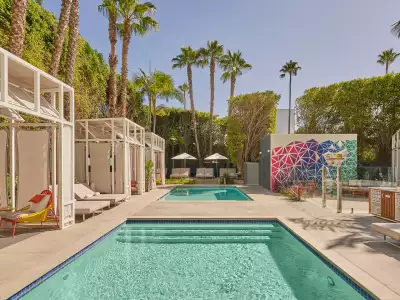 The pool deck at the Viceroy Santa Monica