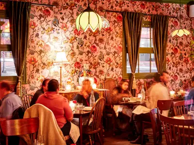 The dining room at Cobi's in Santa Monica