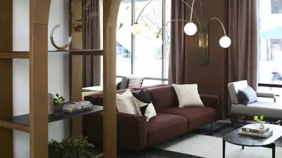 Hotel review: the Kimpton Saint George hotel, Toronto | A couch in the lobby at Kimpton Saint George