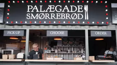 Smorgasbord stand around Nyhavn Harbour in Copenhagen