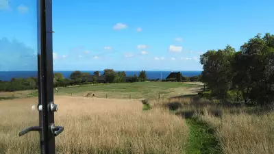 Morning view from the cabin at Bornholm Surf Farm