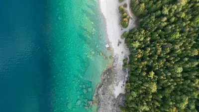Breathtaking Ontario beaches | An overhead shot of the pristine shore along Georgian Bay