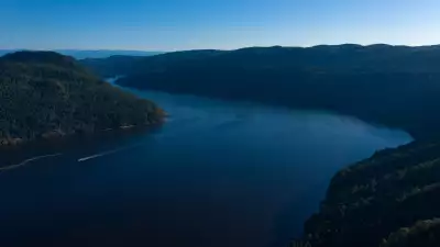 A beautiful river view from the Malahat Skywalk in Vancouver