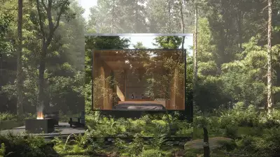 Arcana self-directed nature retreat opens in Ontario | Arcana's stainless steel cabin blends into its surroundings
