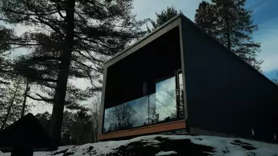 Outside of a cabin at Dimensions Algonquin Highlands