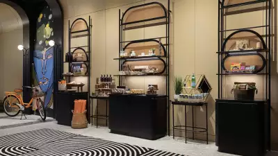 New Toronto hotels | The retail wall in the lobby at Canopy by Hilton Yorkville