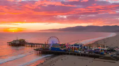Sunset at Santa Monica Pier Pacific Park