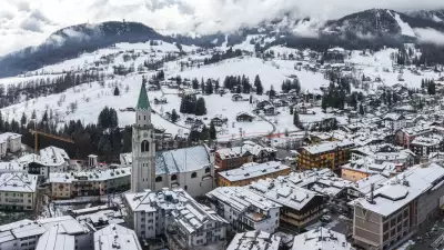 Olympics Italy | An aerial view of Cortina d'Ampezzo, Italy
