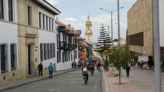 Biking through Bogota