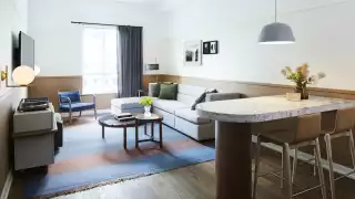Hotel review: the Kimpton Saint George hotel, Toronto | Living area in a guest room at Kimpton Saint George