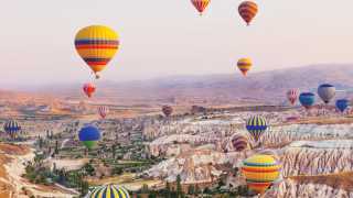 Hot air balloons over Cappadocia, Turkey