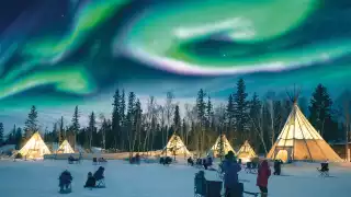Aurora Borealis in Aurora Village, Yellowknife