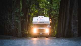 CanaDream: RV rentals in Ontario | A CanaDream Maxi Travel Camper in the woods
