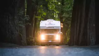 CanaDream: RV rentals in Ontario | A CanaDream Maxi Travel Camper in the woods