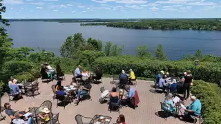 The patio at Miller House, Prince Edward County