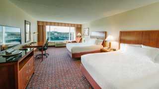 New Hampshire restaurants and activities | A hotel room at the Hilton Garden Inn Manchester Downtown