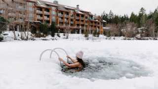 Things to do in Whistler | Woman takes a polar dip on Nita Lake