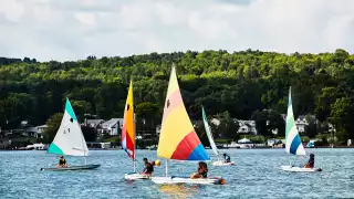 Finger Lakes, New York | Colourful boats sail on Canandaigua Lake