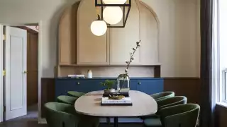 The Presidential Boardroom Table at the Kimpton Saint George Hotel