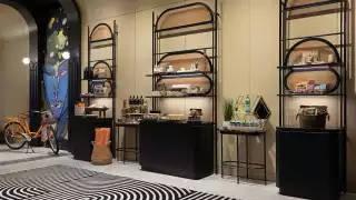 New Toronto hotels | The retail wall in the lobby at Canopy by Hilton Yorkville