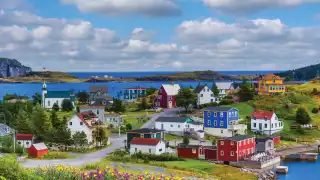 Colourful houses in Trinity, Newfoundland