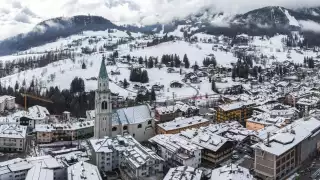 Olympics Italy | An aerial view of Cortina d'Ampezzo, Italy