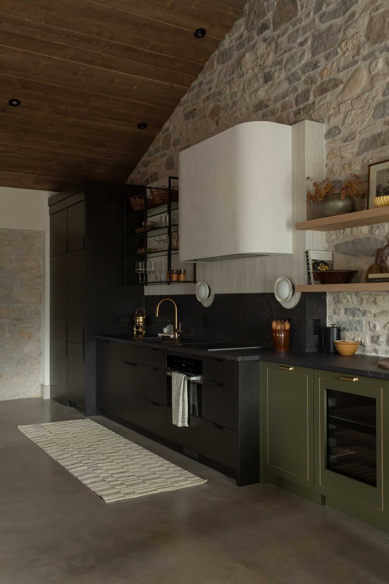 Kitchen in a guest room at The Kat Florence Hotel
