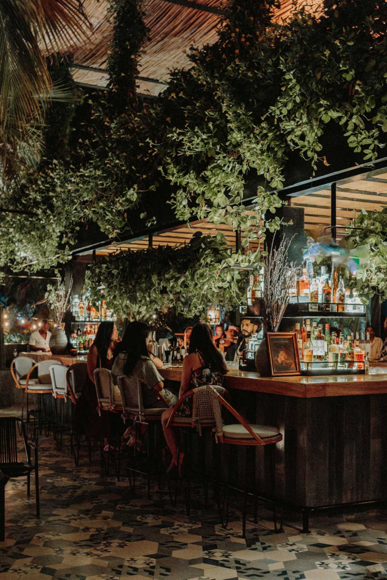 Los Cabos | The bar area at Acre, a Michelin Green Star farm-to-table restaurant in San Jos&eacute; del Cabo, Mexico