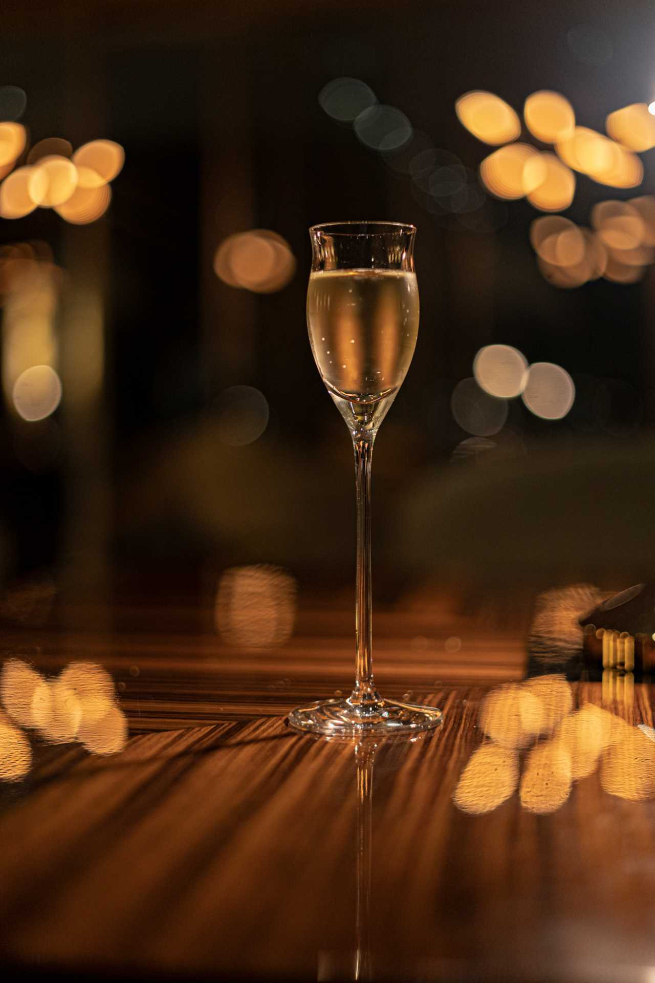 Los Cabos | A glass of sparkling wine at Cocina de Autor, inside the Grand Velas Resorts, which has one Michelin star