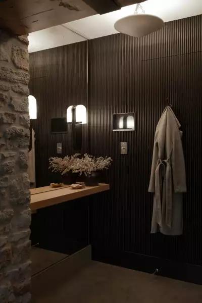 Bathroom details in a guest room at The Kat Florence Hotel