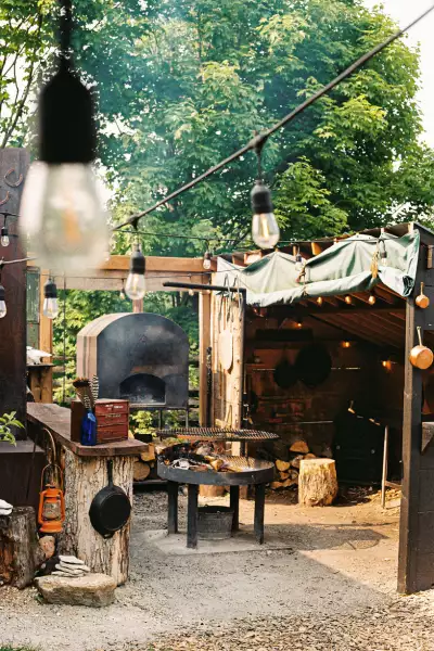 Grey County | A view of the open hearth at Down Home in Grey County