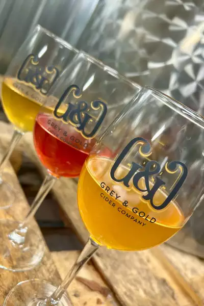 Grey County | A flight of cider at Grey & Gold Cider in Grey County