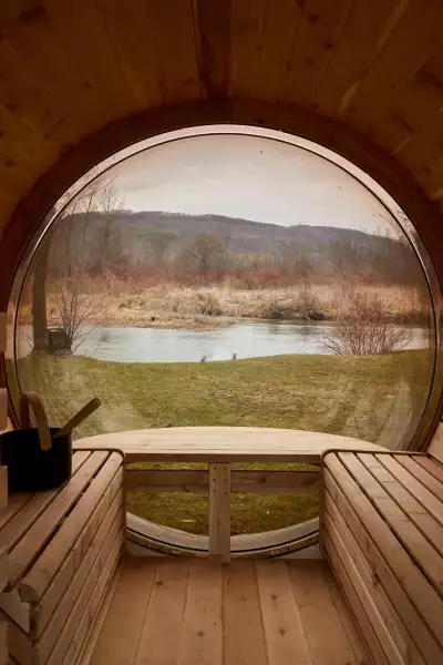 Grey County | Inside the sauna at June Motel Beaver Valley