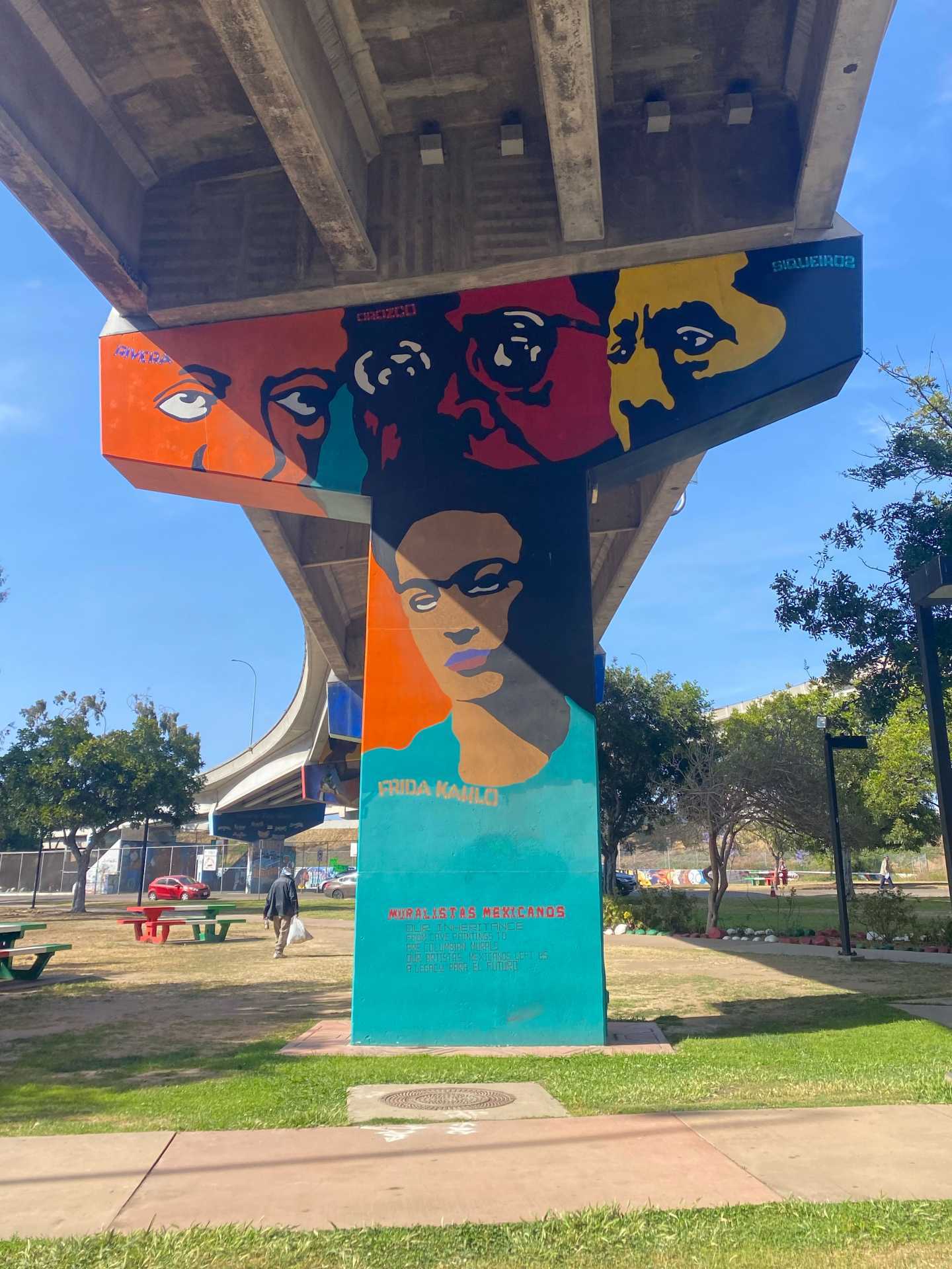 A mural of Frida Kahlo in Chicano Park, San Diego, California