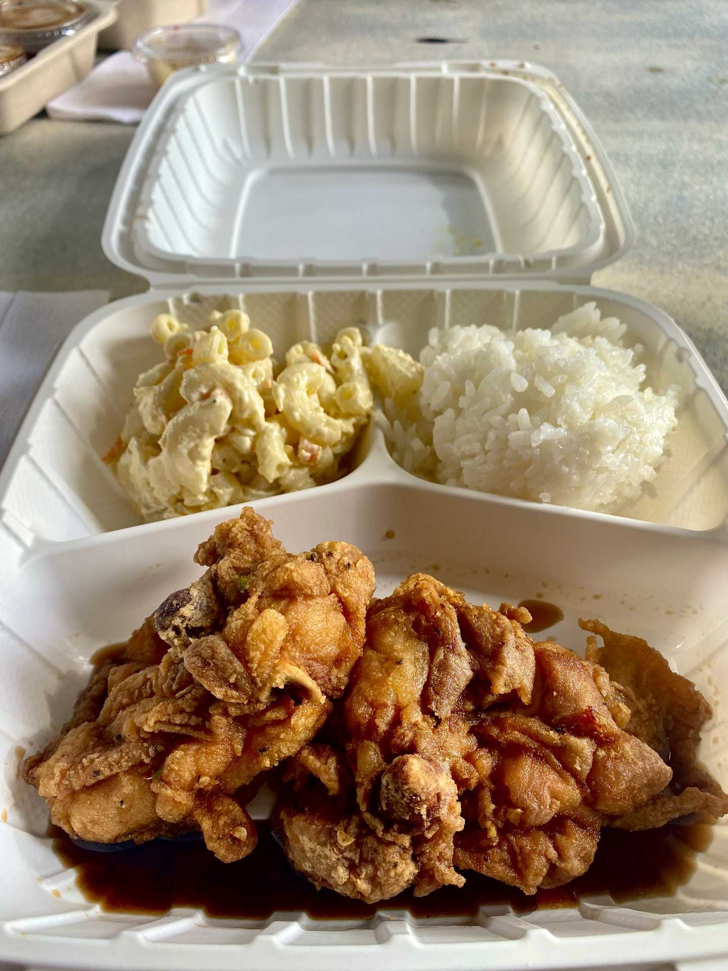 Chili pepper chicken from The Village Snack Shop and Bakery in Hanalei